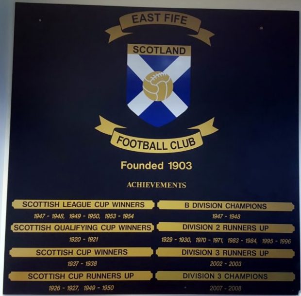 East Fife FC Honours